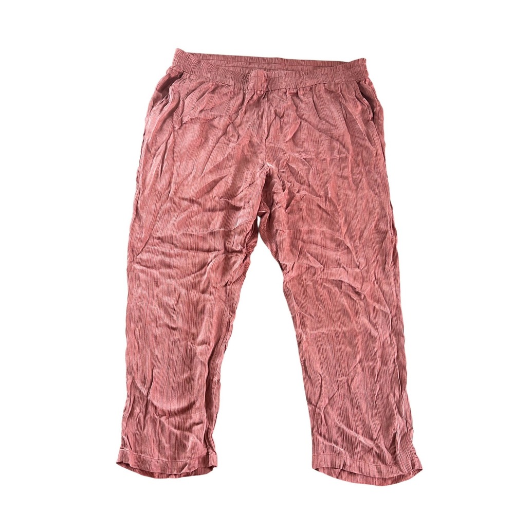 Soft Surroundings‎ Dusty Rose Lumi Straight Leg Pants Marsala Pull On Sz Plus 1X